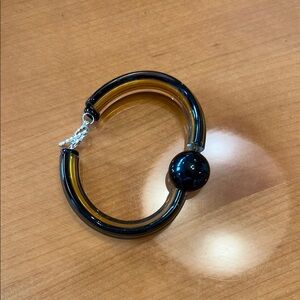Black and Amber Bangle Bracelet